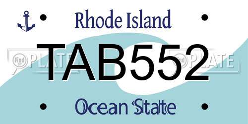 TAB552 Rhode Island License Plate