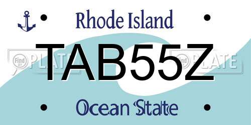 TAB55Z Rhode Island License Plate