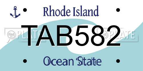 TAB582 Rhode Island License Plate