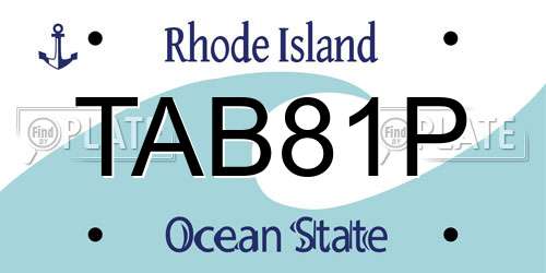 TAB81P Rhode Island License Plate