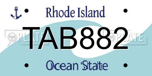 TAB882 Rhode Island License Plate