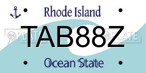 TAB88Z Rhode Island License Plate