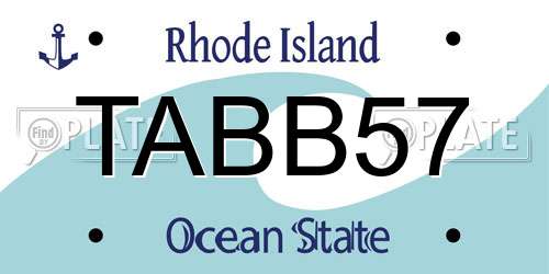 TABB57 Rhode Island License Plate