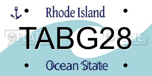 TABG28 Rhode Island License Plate