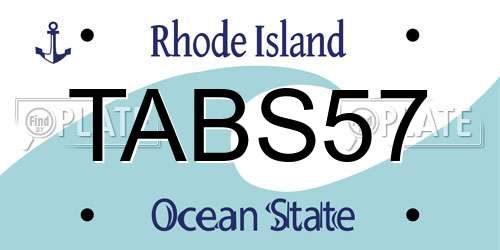 TABS57 Rhode Island License Plate