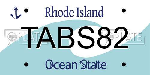 TABS82 Rhode Island License Plate
