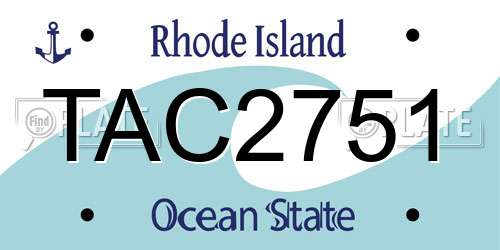 TAC2751 Rhode Island License Plate