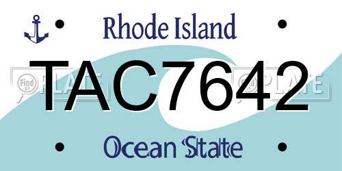TAC7642 Rhode Island License Plate