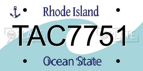 TAC7751 Rhode Island License Plate