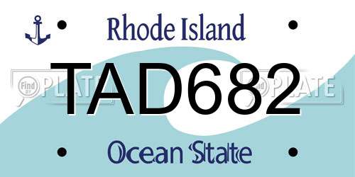 TAD682 Rhode Island License Plate