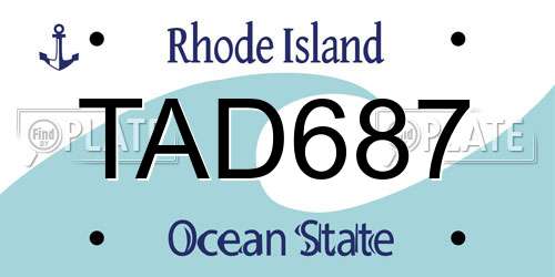 TAD687 Rhode Island License Plate