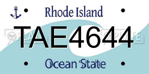 TAE4644 Rhode Island License Plate