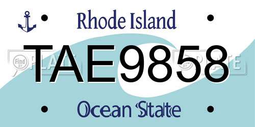 TAE9858 Rhode Island License Plate