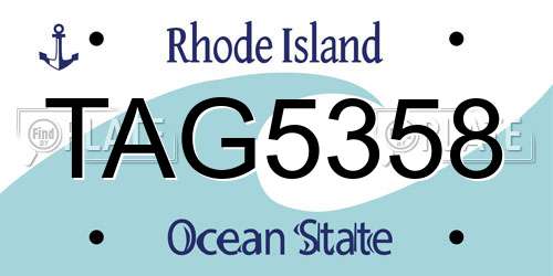 TAG5358 Rhode Island License Plate