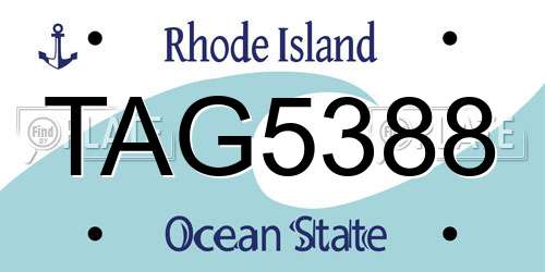 TAG5388 Rhode Island License Plate