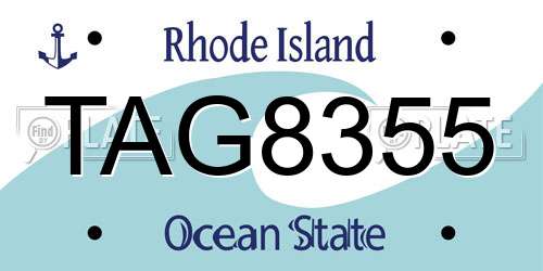 TAG8355 Rhode Island License Plate
