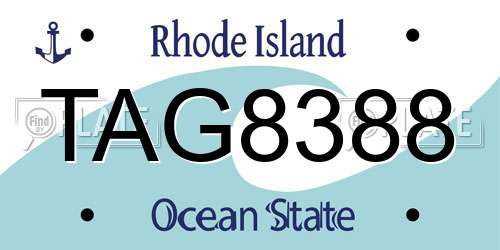 TAG8388 Rhode Island License Plate