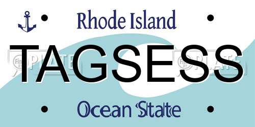 TAGSESS Rhode Island License Plate
