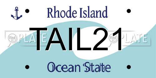 TAIL21 Rhode Island License Plate