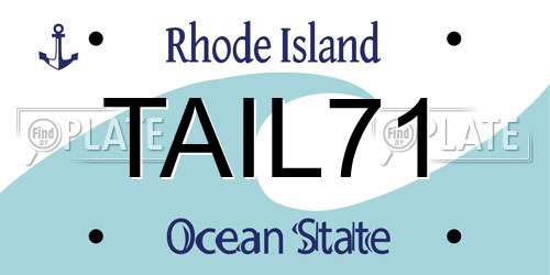 TAIL71 Rhode Island License Plate