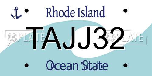 TAJJ32 Rhode Island License Plate