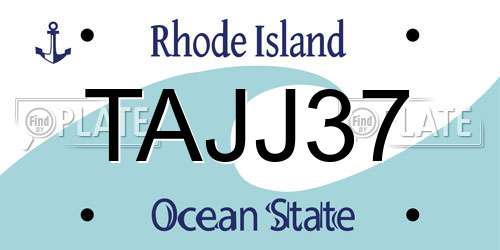 TAJJ37 Rhode Island License Plate