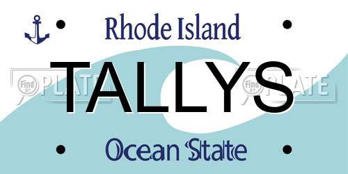 TALLYS Rhode Island License Plate