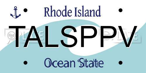 TALSPPV Rhode Island License Plate
