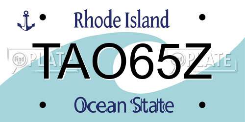 TAO65Z Rhode Island License Plate