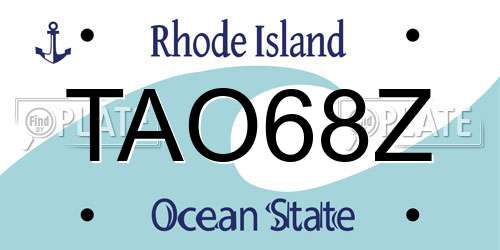 TAO68Z Rhode Island License Plate