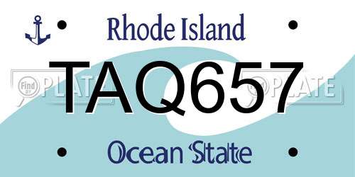 TAQ657 Rhode Island License Plate
