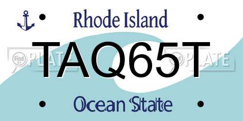 TAQ65T Rhode Island License Plate