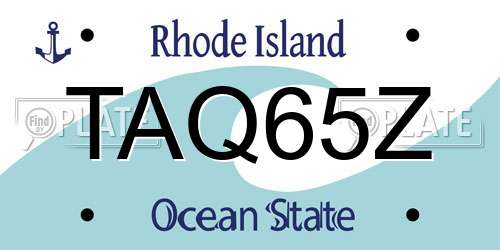 TAQ65Z Rhode Island License Plate