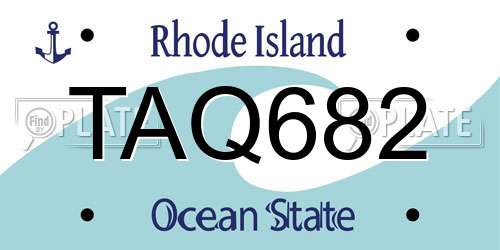 TAQ682 Rhode Island License Plate