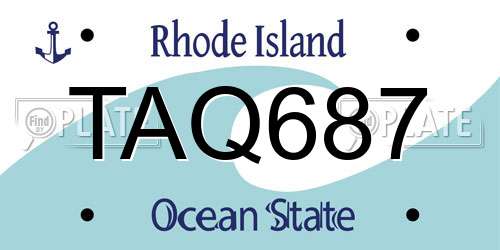 TAQ687 Rhode Island License Plate
