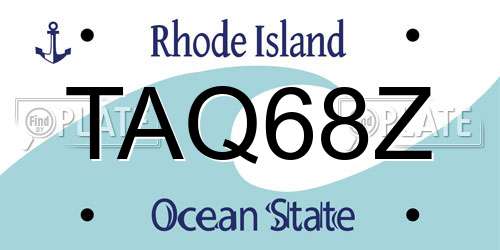 TAQ68Z Rhode Island License Plate