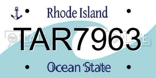 TAR7963 Rhode Island License Plate