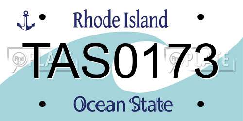 TAS0173 Rhode Island License Plate