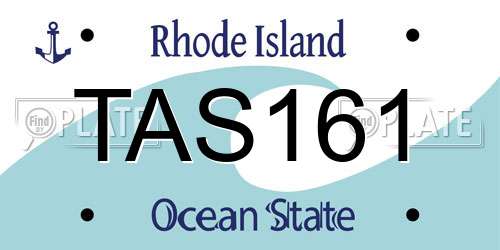 TAS161 Rhode Island License Plate