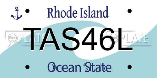 TAS46L Rhode Island License Plate