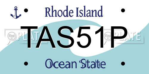 TAS51P Rhode Island License Plate
