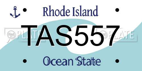 TAS557 Rhode Island License Plate