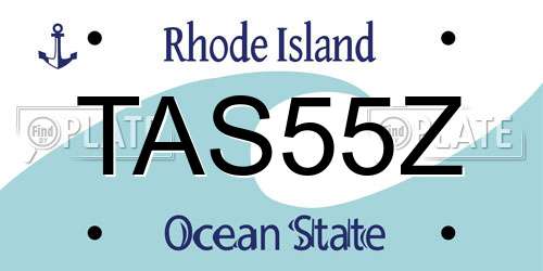 TAS55Z Rhode Island License Plate
