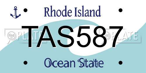 TAS587 Rhode Island License Plate