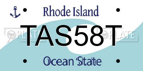 TAS58T Rhode Island License Plate