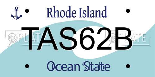 TAS62B Rhode Island License Plate