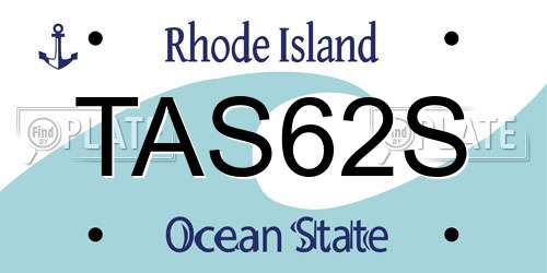 TAS62S Rhode Island License Plate