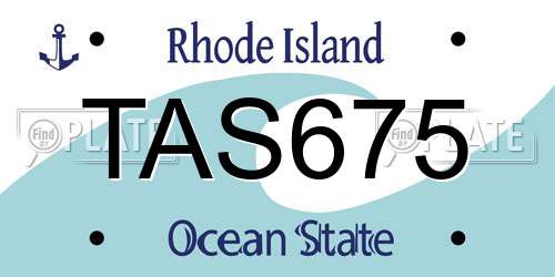 TAS675 Rhode Island License Plate