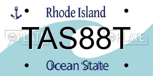 TAS88T Rhode Island License Plate