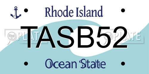 TASB52 Rhode Island License Plate